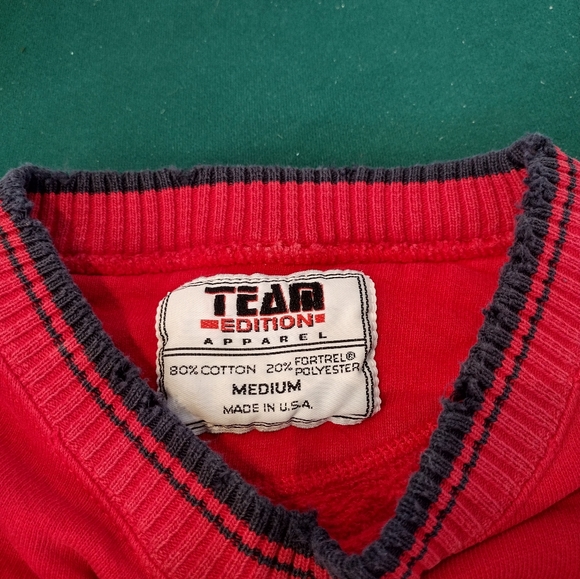 Vtg Team Edition Apparel OSU Ohio State Buckeyes embroidered crewneck red M USA - Picture 5 of 9